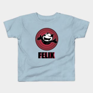 Felix the Cat Cartoon | Cat Arms Outstretched Red Vintage Retro Kids T-Shirt